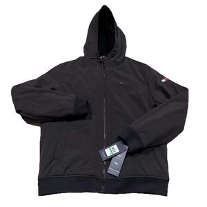 Tommy Hilfiger Jacket Mens Sz L  Black Serpa Lined Water Wind Resistant 151AP383